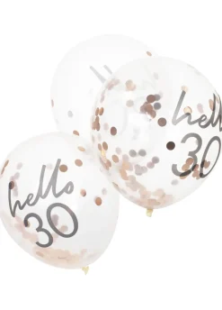 Balony na 30 urodziny KONFETTI (5szt.)