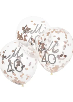 Balony na 40 urodziny KONFETTI (5szt.)