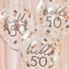 Balony na 50 urodziny KONFETTI (5szt.)