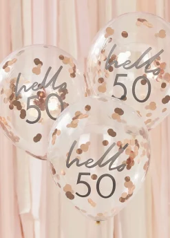 Balony na 50 urodziny KONFETTI (5szt.)