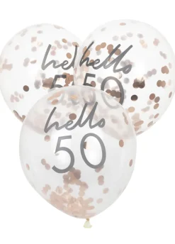 Balony na 50 urodziny KONFETTI (5szt.)