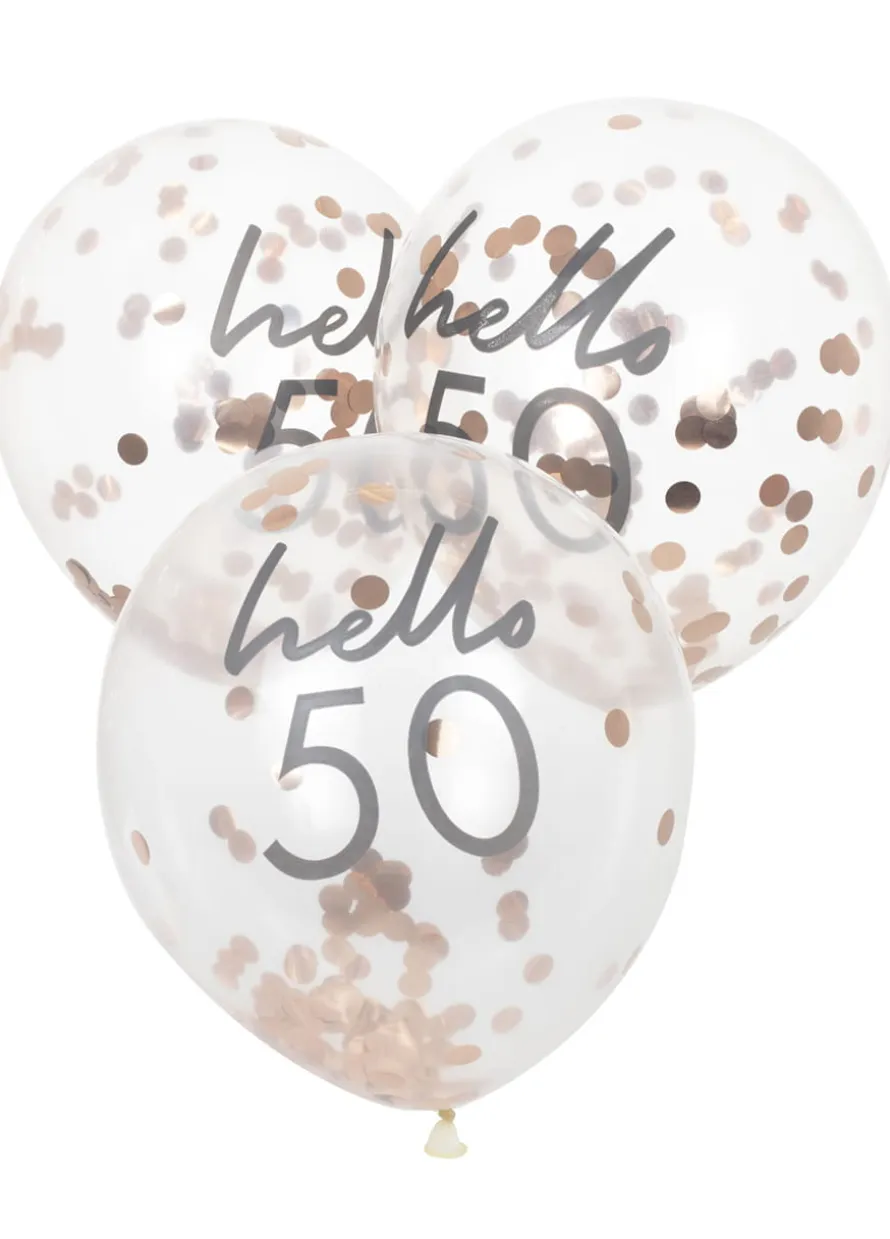 Balony na 50 urodziny KONFETTI (5szt.)