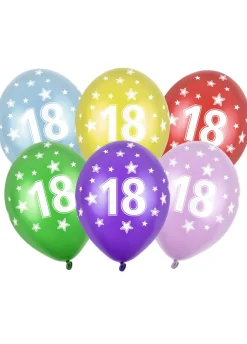 Balony na 18 URODZINY metaliczne mix (6szt.)