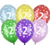 Balony na 2 URODZINY metaliczne 30cm (6szt.)