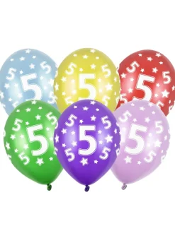 Balony na 5 URODZINY metaliczne (6szt.)