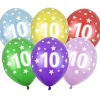 Balony na 10 URODZINY metaliczne 36cm (6szt.)