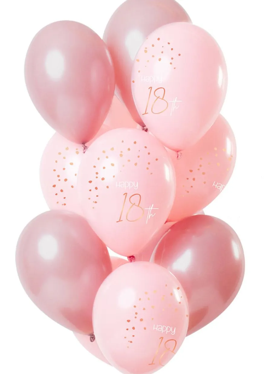 Balony na 18 urodziny zestaw ELEGANT BLUSH (12szt.)