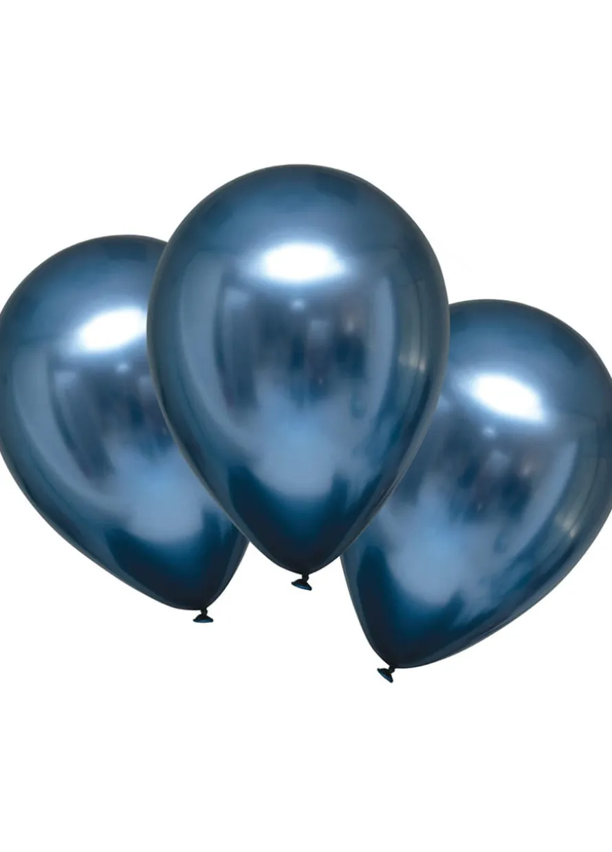 Balony niebieskie metaliczne CHROMOWANE (6szt.)