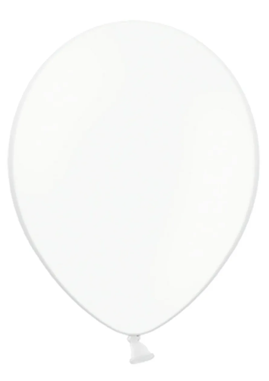 Balony pastelowe BIAŁE 23cm (100szt.)