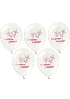 Balony pastelowe I KOMUNIA białe balony na komunię 27cm (50szt.)