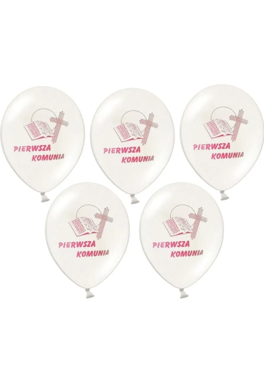 Balony pastelowe I KOMUNIA białe balony na komunię 27cm (50szt.)