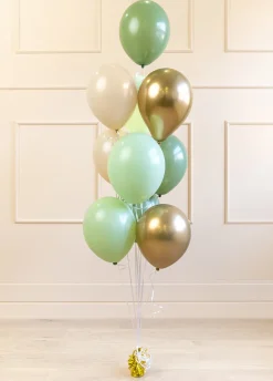 BALONY PISTACJOWE I ZŁOTE 10 szt.