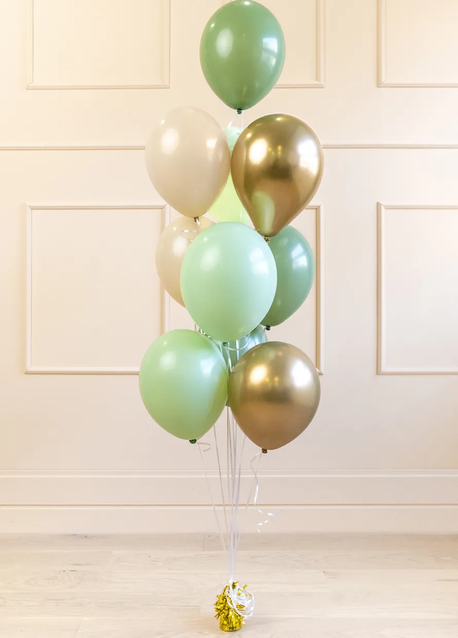 BALONY PISTACJOWE I ZŁOTE 10 szt.