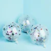 Balony przeźroczyste KONFETTI z ustnikiem (5szt.)