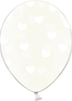 Balony SERDUSZKA białe 30cm (6szt.)