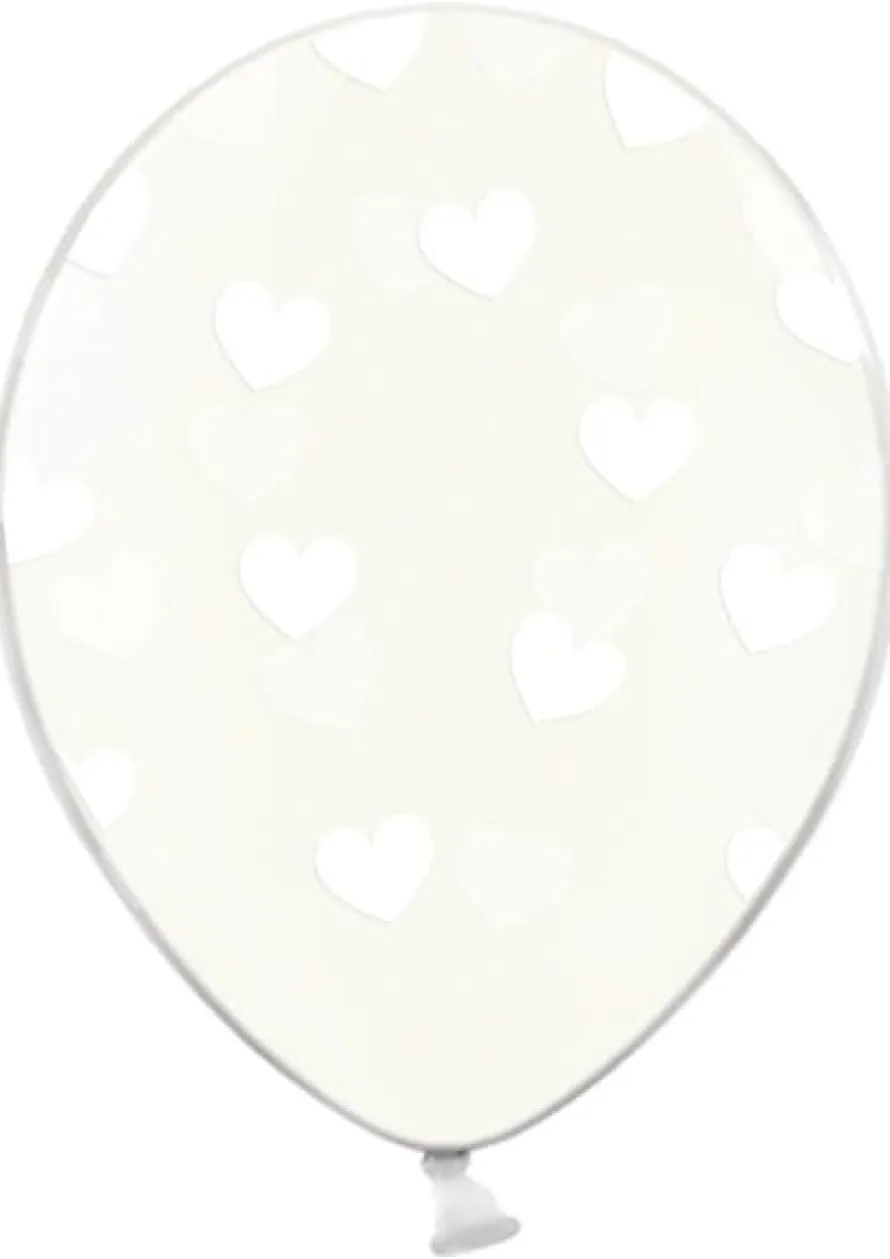 Balony SERDUSZKA białe 30cm (6szt.)