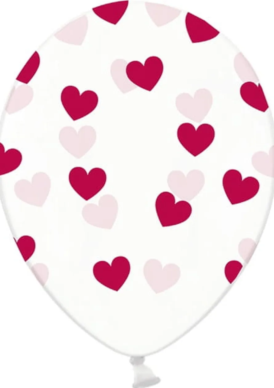 Balony SERDUSZKA ciemnoróżowe 30cm (6szt.)