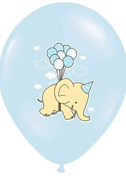 Balony SŁONIK niebieskie 30cm (6szt.)