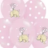 Balony SŁONIK różowe 30cm (6szt.)