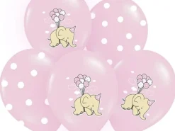 Balony SŁONIK różowe 30cm (6szt.)