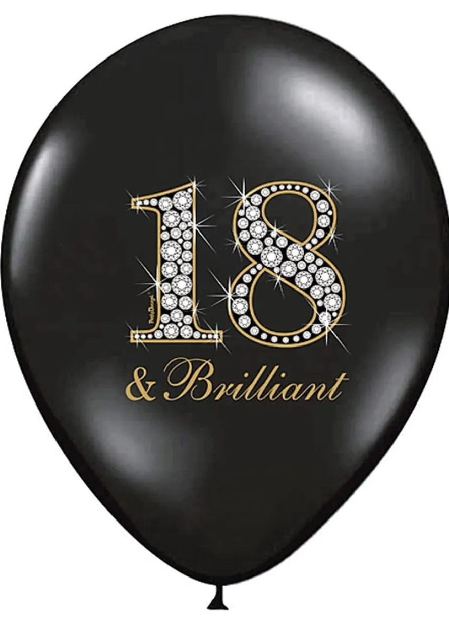 Balony 18-STKA czarne 30cm (6szt.)