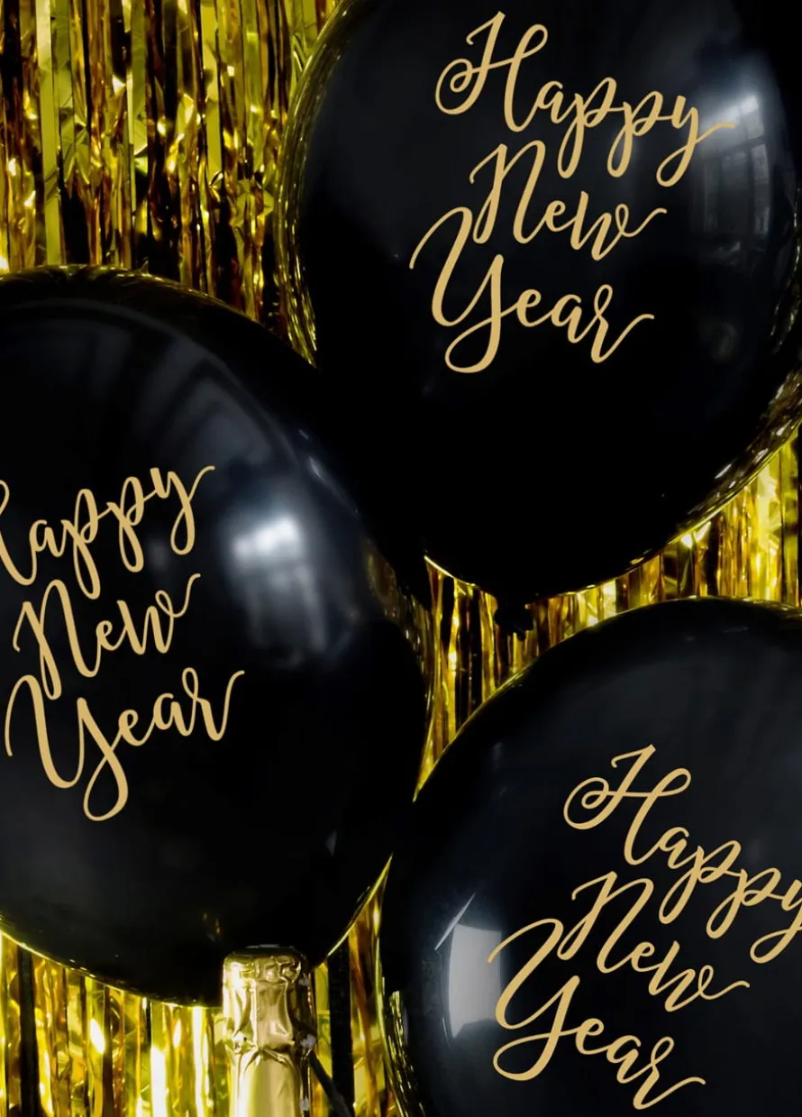 Balony sylwestrowe HAPPY NEW YEAR 30cm (6szt.)