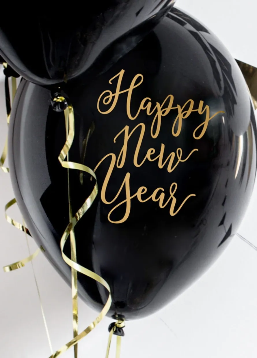 Balony sylwestrowe HAPPY NEW YEAR 30cm (6szt.)