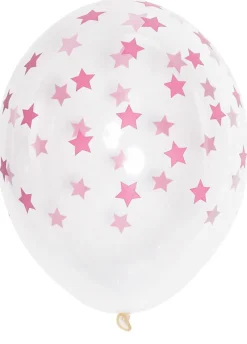 Balony urodzinowe GWIAZDKI różowe (5szt.)