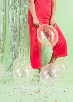 Balony urodzinowe GWIAZDKI różowe (5szt.)