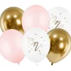 Balony urodzinowe ONE balony na roczek różowe (6szt.)