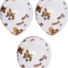 Balony urodzinowe z KONFETTI złotym 30cm (3szt.)
