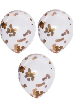 Balony urodzinowe z KONFETTI złotym 30cm (3szt.)