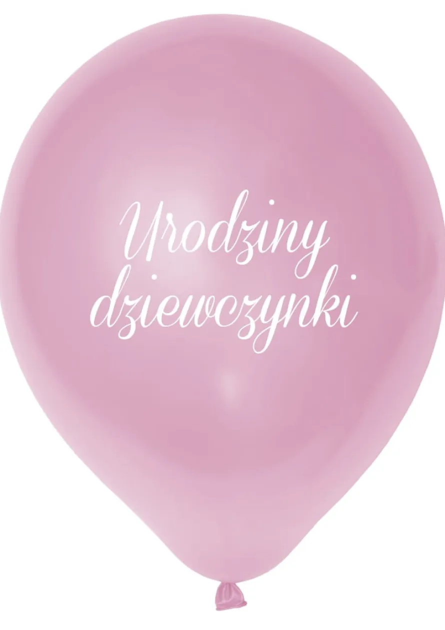 Balony URODZINY DZIEWCZYNKI różowe (5szt.)
