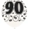 Balony 90 URODZINY GLITZ czarne (6szt.)