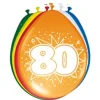 Balony 80 URODZINY (8szt.)