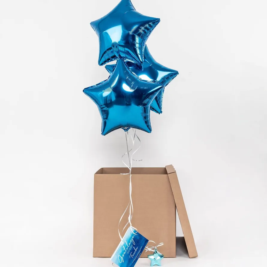Balony w pudełku + kartka GRATULACJE Z OKAZJI NARODZIN DZIECKA