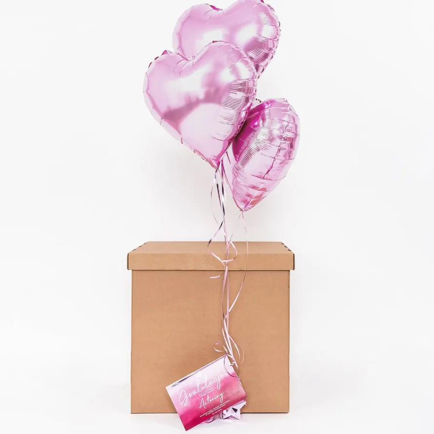 Balony w pudełku + kartka GRATULACJE NA NARODZINY DZIECKA