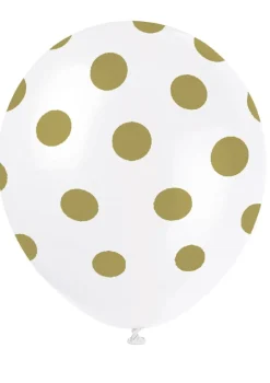 Balony w złote kropki 30cm (6szt.)