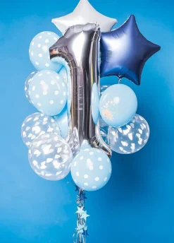 Balony z helem na roczek DLA CHŁOPCA