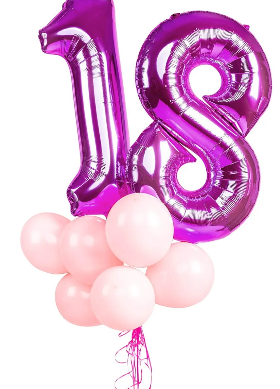 Balony z helem na 18 RÓŻOWE