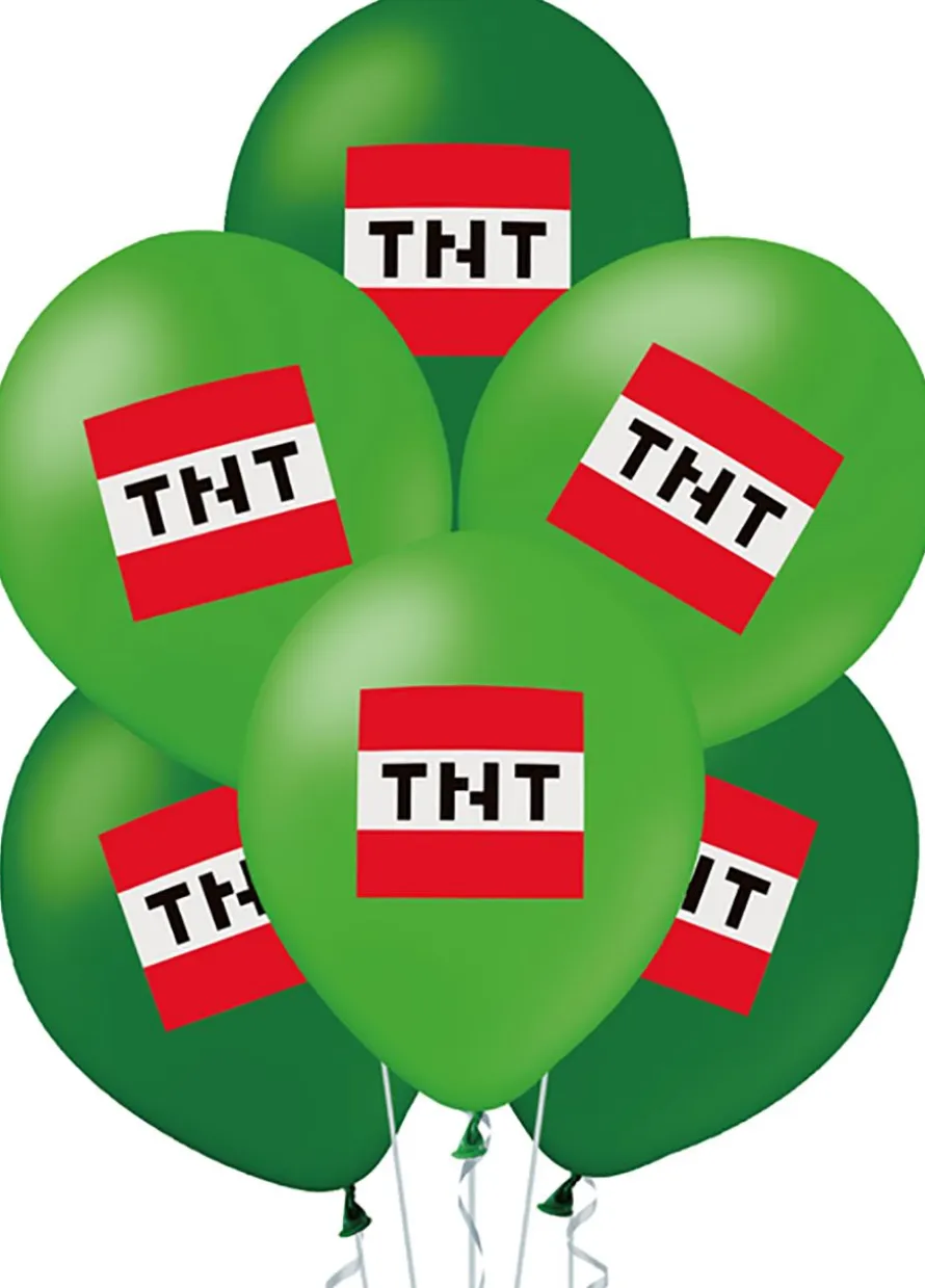Balony zielone TNT piksele (12szt.)