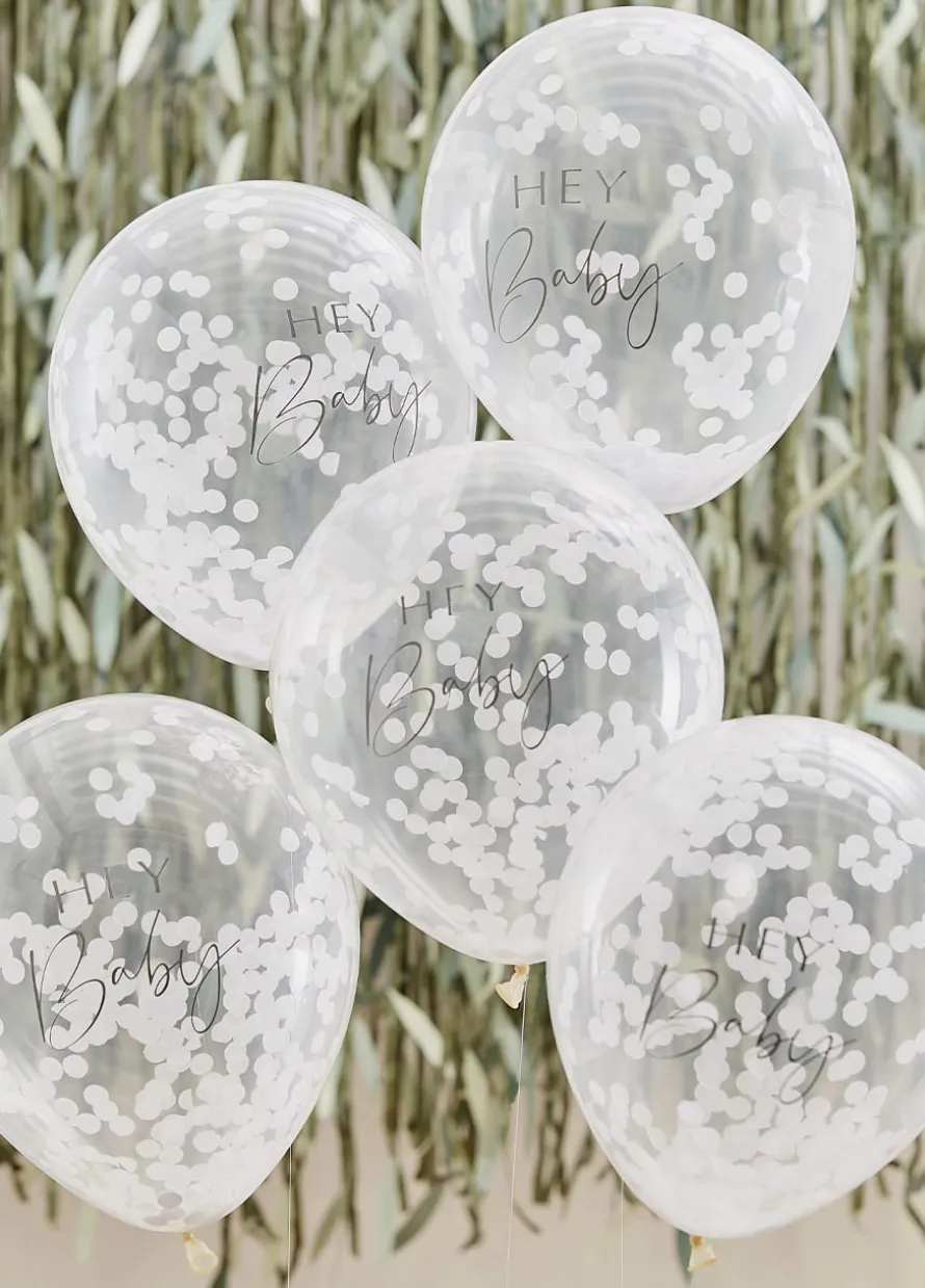 Balony z konfetti na BABY SHOWER (5szt.)