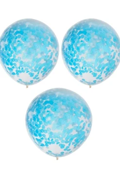 Balony z KONFETTI niebieskim 30cm (3szt.)