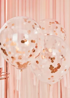 Balony z konfetti ROSE GOLD 55cm (3szt.)