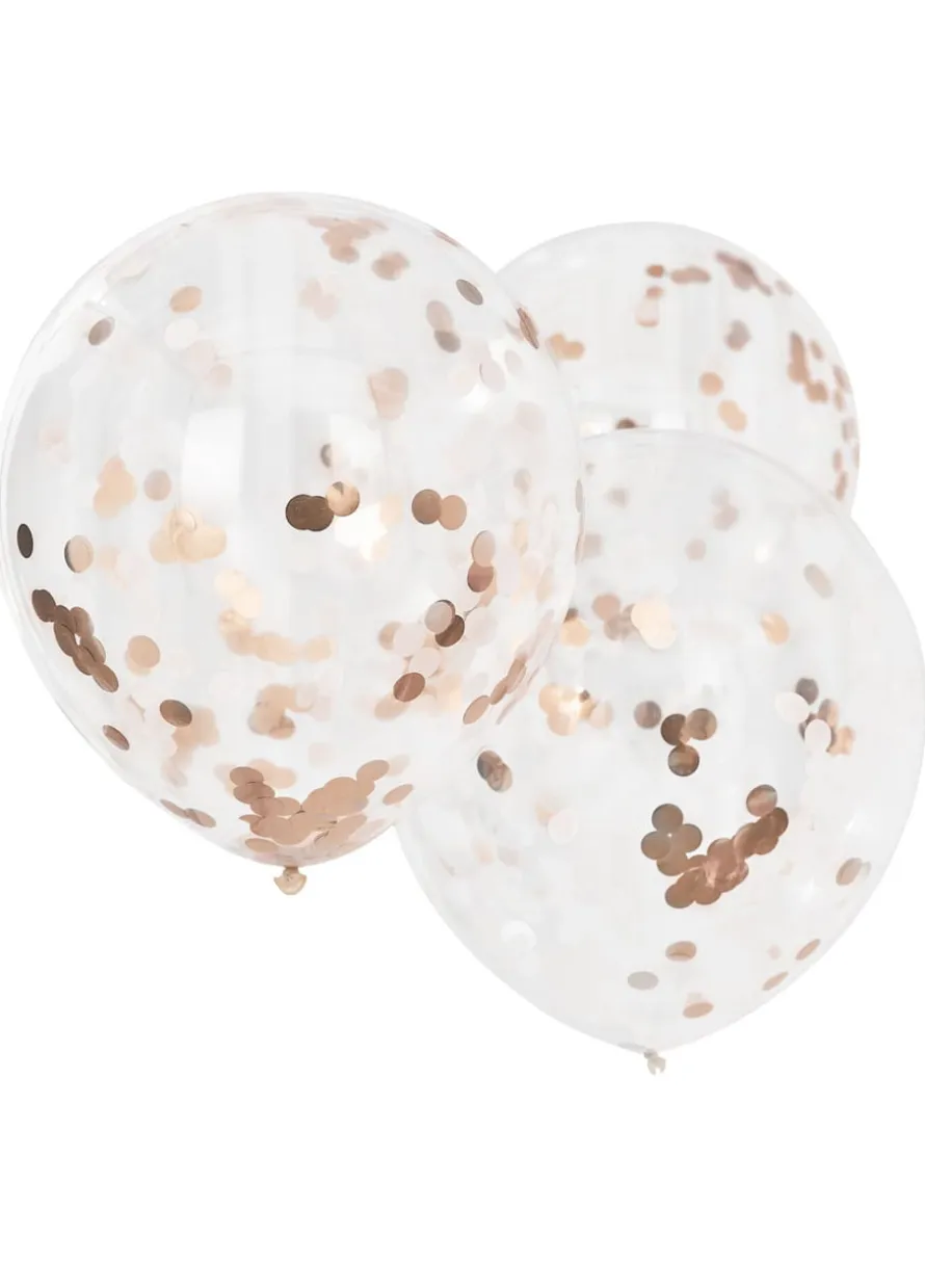 Balony z konfetti ROSE GOLD 55cm (3szt.)