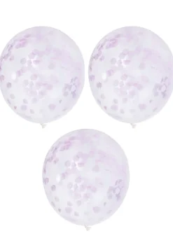 Balony z KONFETTI różowym 30cm (3szt.)