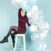 Balony z KONFETTI srebrnym 20cm (5szt.)