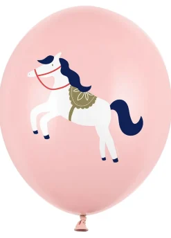 Balony z koniem różowe (6szt.)