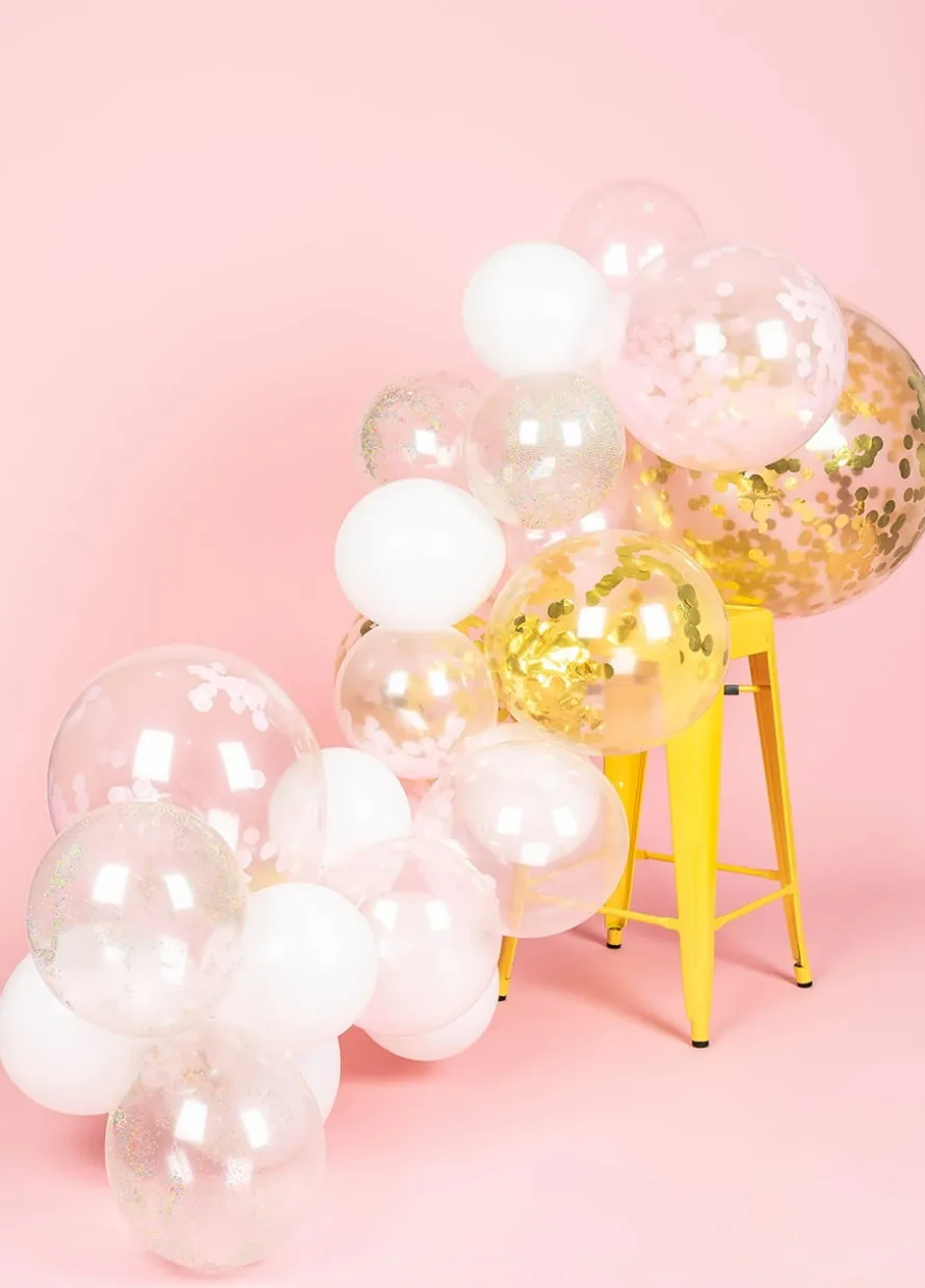 Balon z KONFETTI różowym gigant 50cm