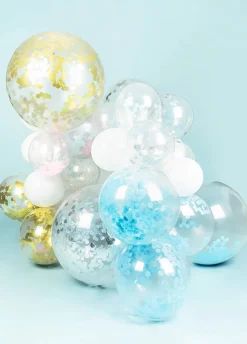 Balon z niebieskim KONFETTI w środku 50cm